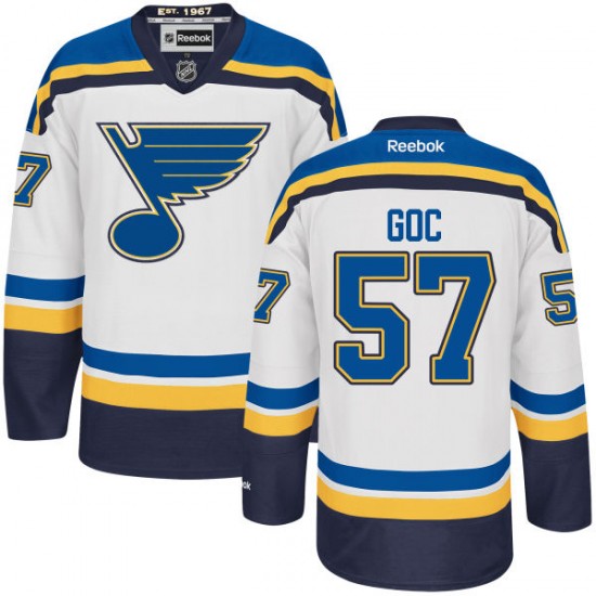 Adult Premier St. Louis Blues Marcel Goc White Away Official Reebok Jersey