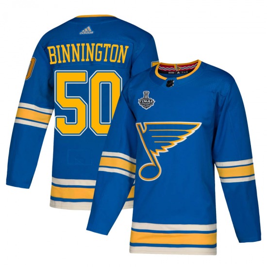 Adult Authentic St. Louis Blues Jordan Binnington Blue Alternate 2019 ...